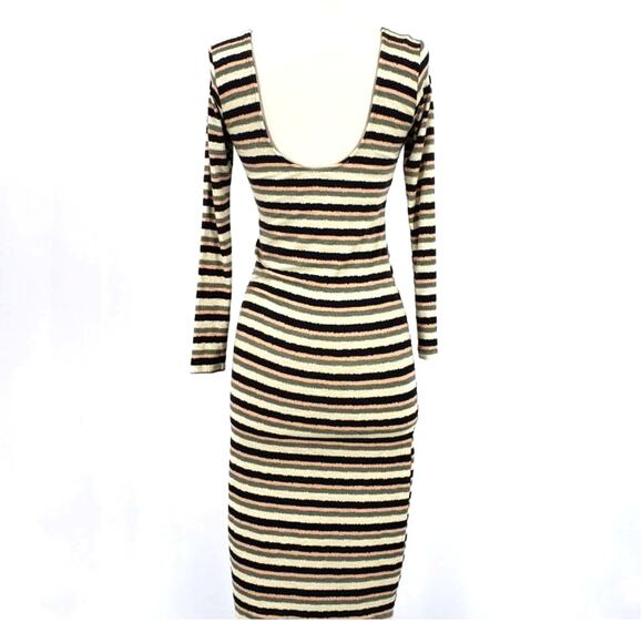 Anthropologie Dolan Prita Striped Midi Dress Deep Scoop Back Backless Size XS - Picture 5 of 7